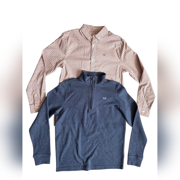 Vineyard Vines Other - Vineyard Vines Boy's Navy and Plaid Shirt Lot Medium